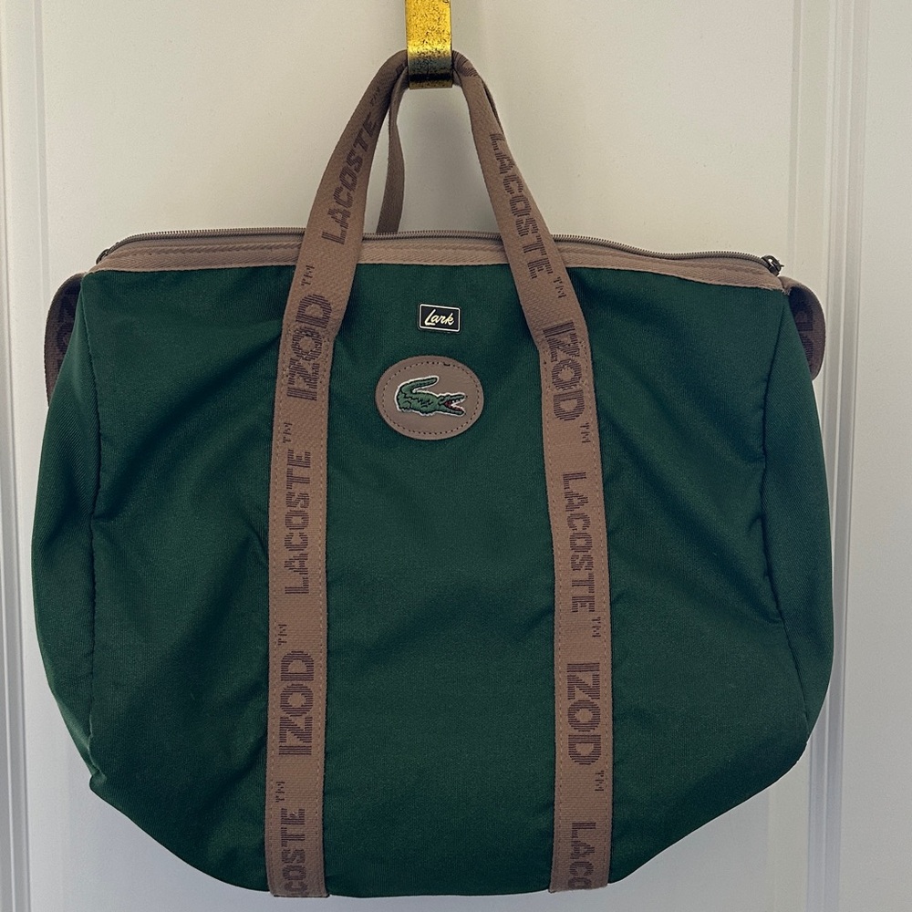 Vintage Izod Lacoste Men's Green Duffel Bag